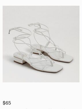Sam Edelman White Lace-Up Gladiator Sandals